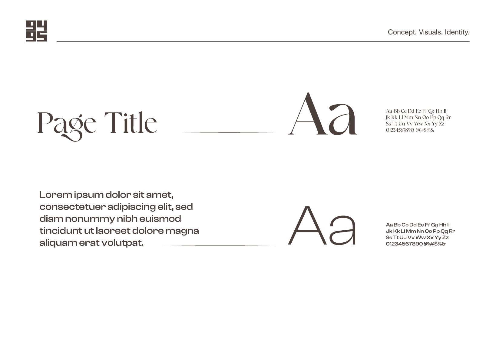 by besté typography hierarchy: page titles, headlines and body text