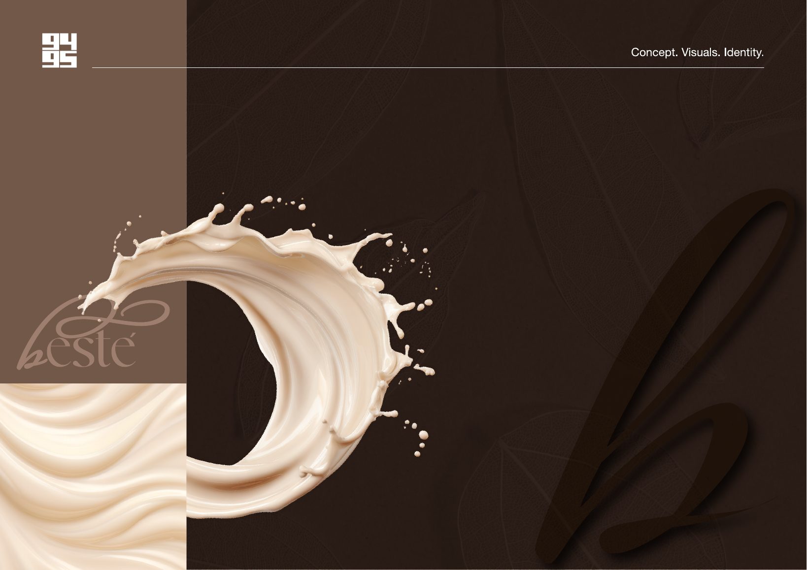 by besté mood direction: fluid cream textures against deep cocoa tones