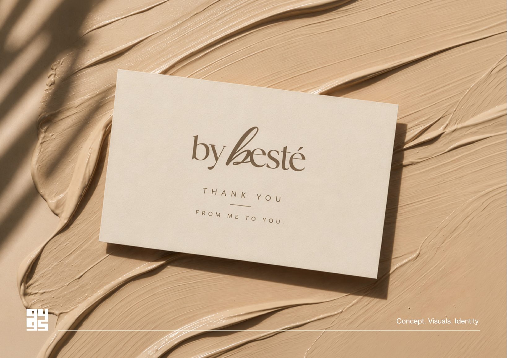 A thank you card that carries the From Me to You promise into every order