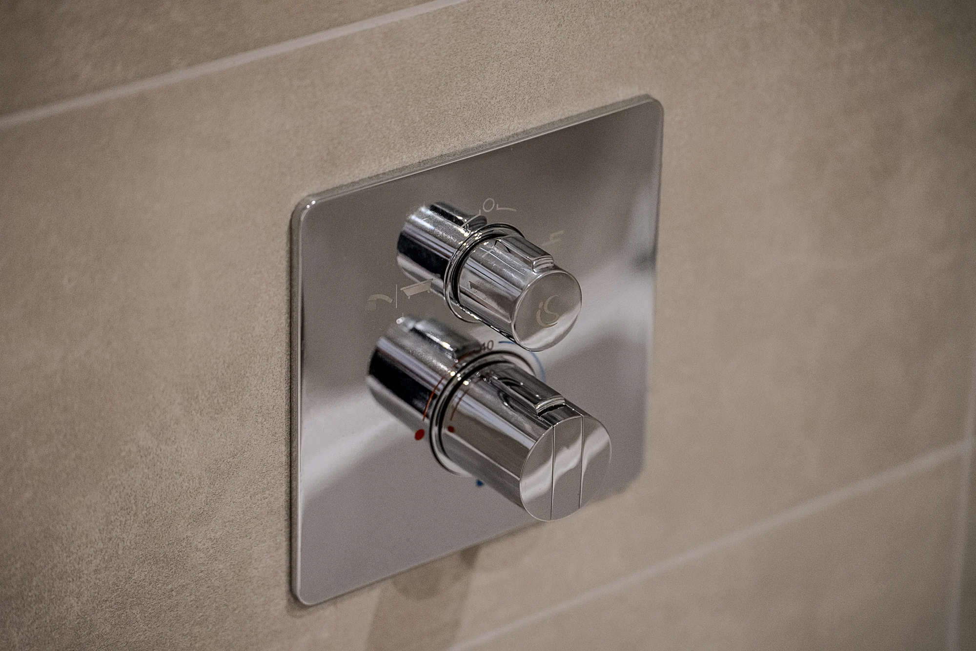 Brushed steel fittings