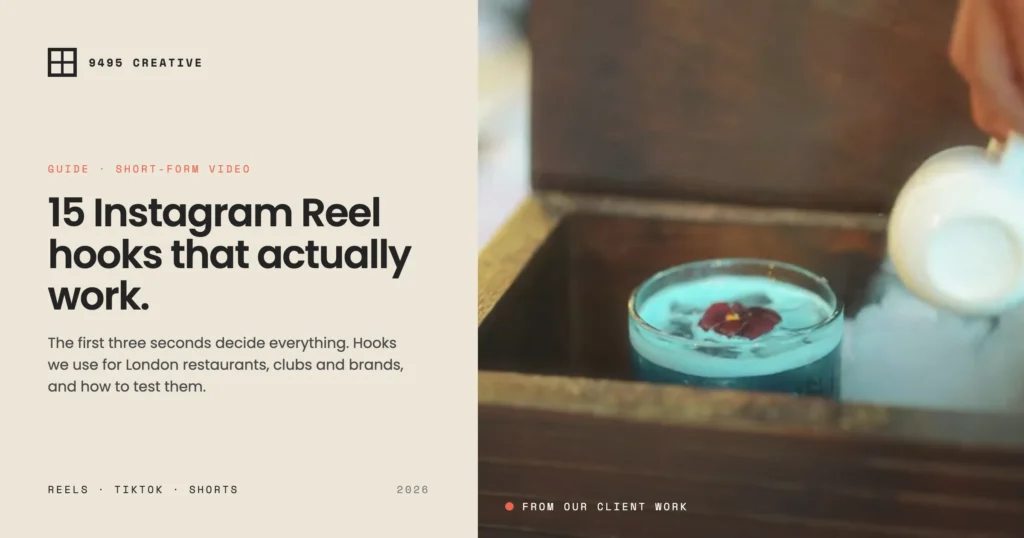 Instagram Reel hooks guide by 9495 Creative, London